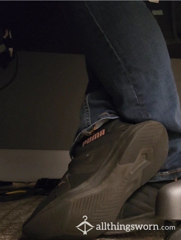 Under-desk Teasing Shoe Removal And Dangle