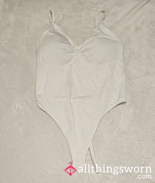 Unicorn-white Thonged Unitard