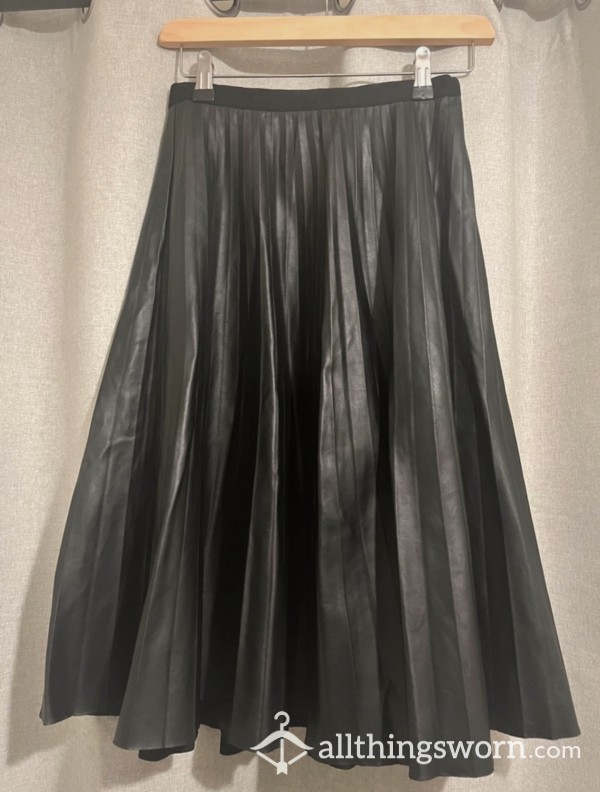 Unique Long Pleather Skirt