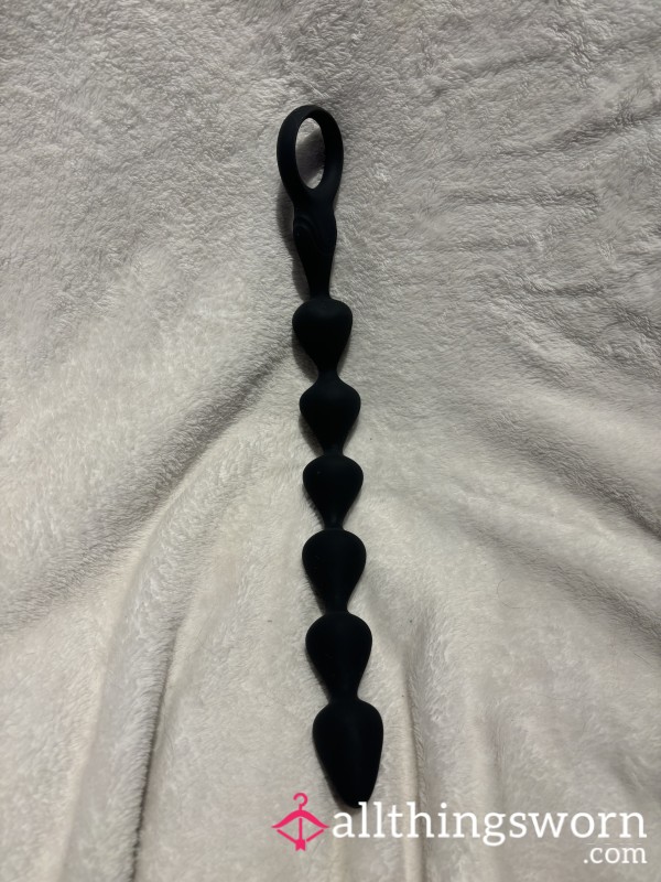 Used 14 Inch Silicone Vibrating A**l Beads Bu*t Plug Prostate Ma**ager