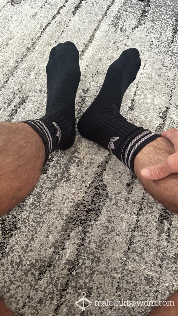 Used And Abused Gym Socks. Sweaty Black Adidas