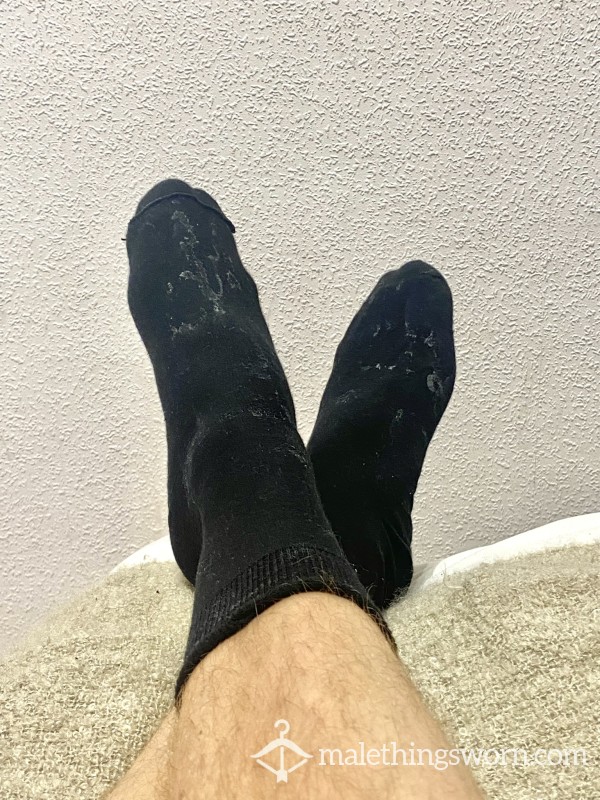 Used And C*m Stained Black Socks