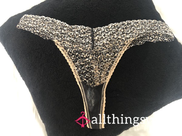 Used And Well Worn Animal Print Thong