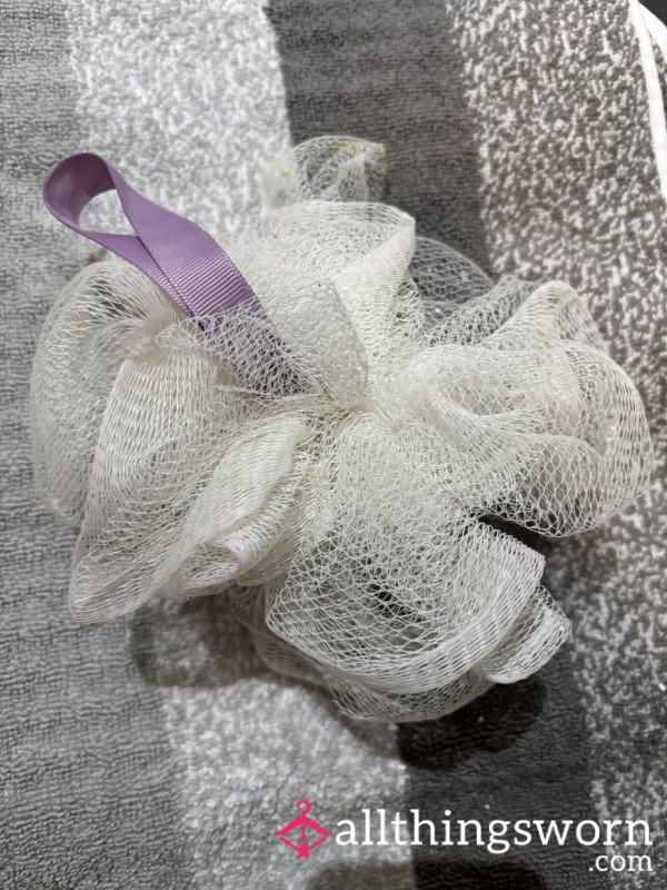 Used Bath Loofe Scrunchie