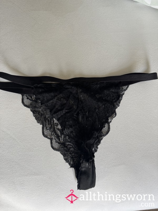 Used Black Lace Panties