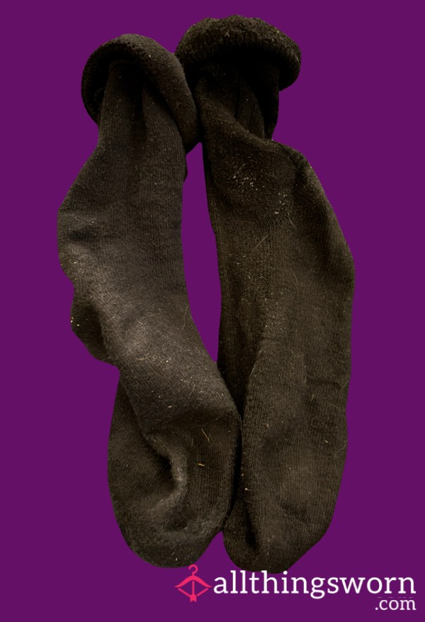 Used Black Long Socks