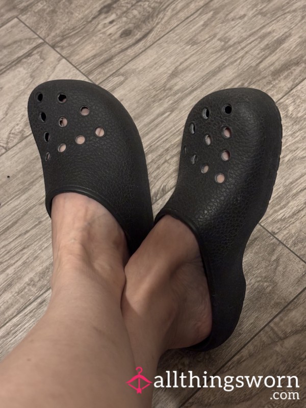 Used Black Prison Shower Shoes