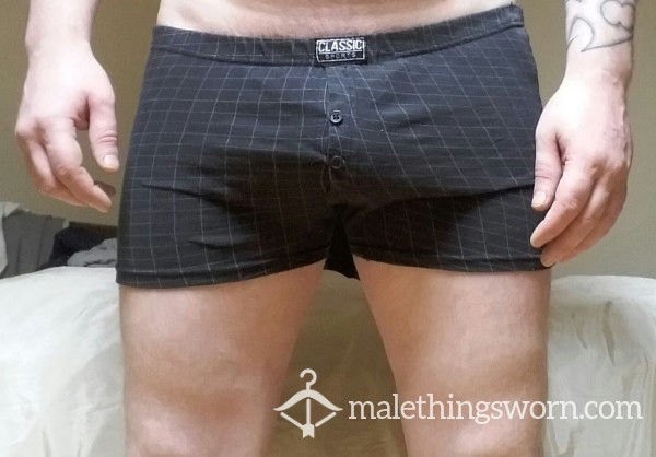 Used Black Stripped Men's Boxer Shorts