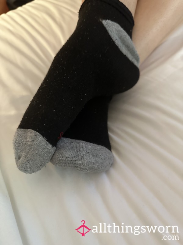 Used Black/gray Ankle Socks