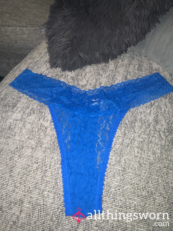 Used Blue Lacey Thongs