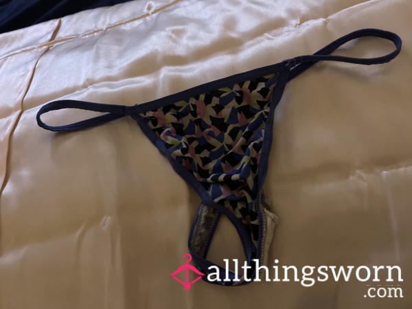 Used Blue Multicolored Thongs