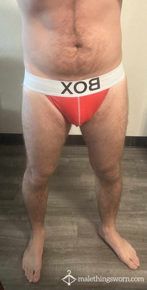 Used Box Red Jockstrap - Medium