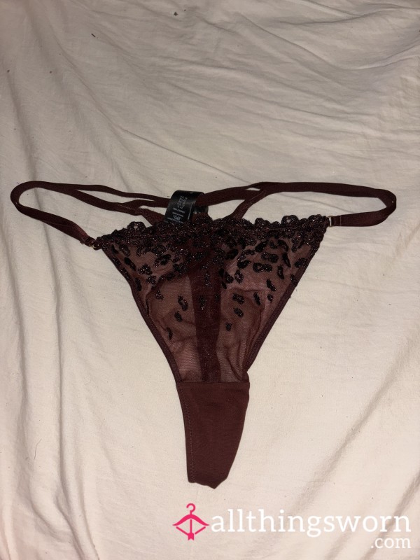 Used Brown Glitter Thong