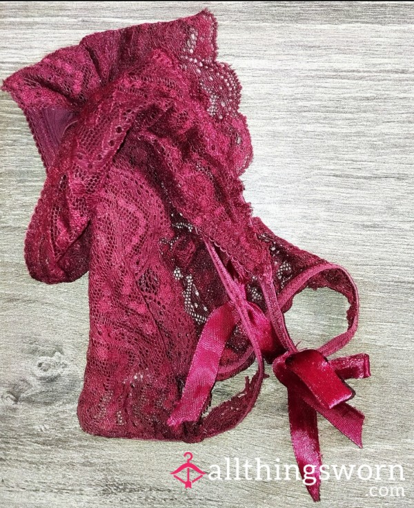 Used Burgundy Panties