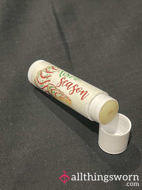 Used Christmas Tree Cake Flavored Chapstick