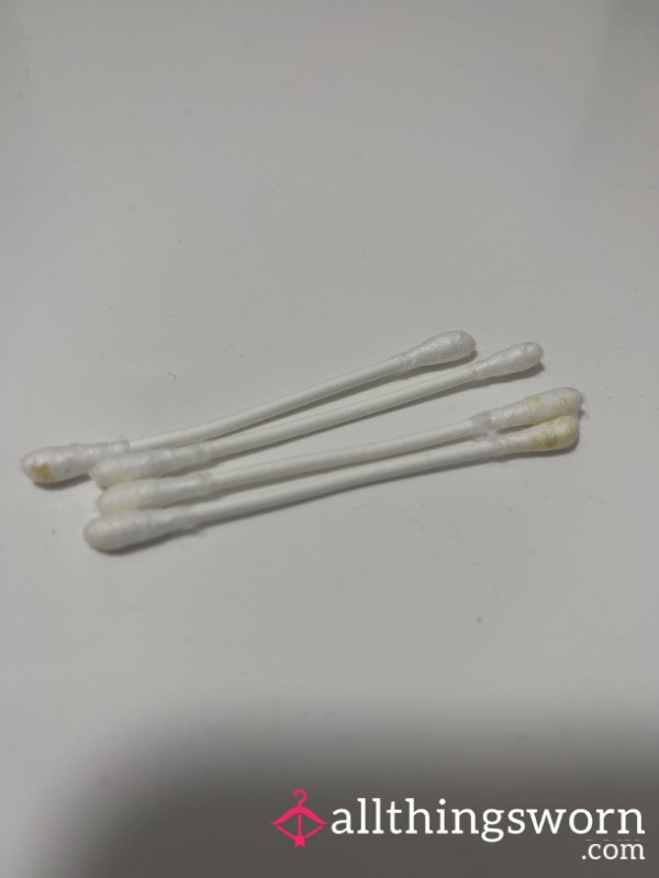 Used Cotton Ear Buds With My Ear Wax