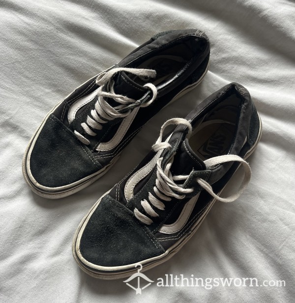 Used Dirty Well Worn Black Vans