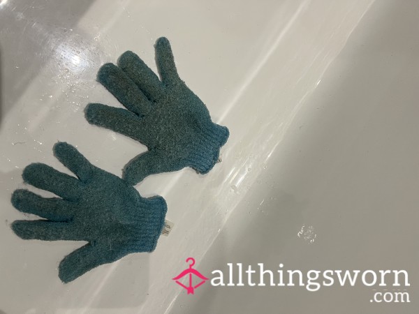 Used Exfoliating Gloves