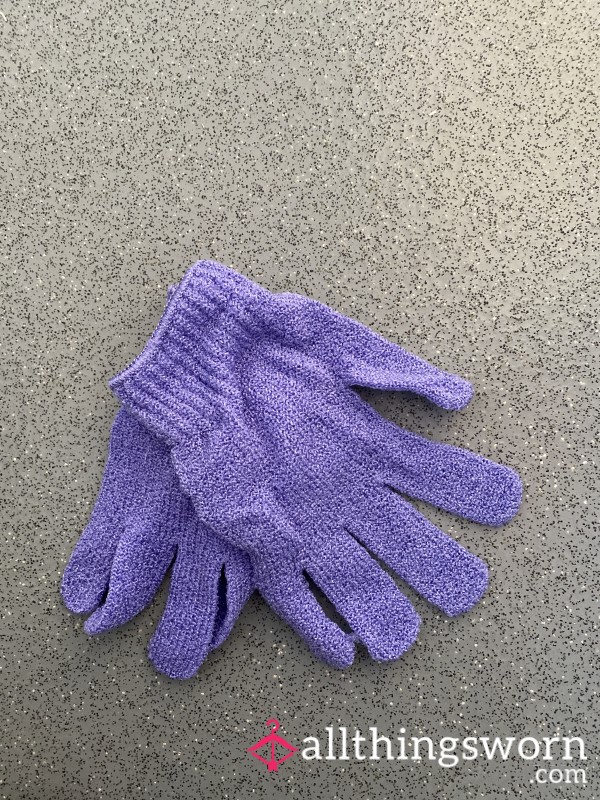 Used Exfoliating Gloves