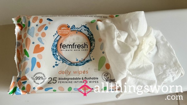 Used Femfresh Wipe