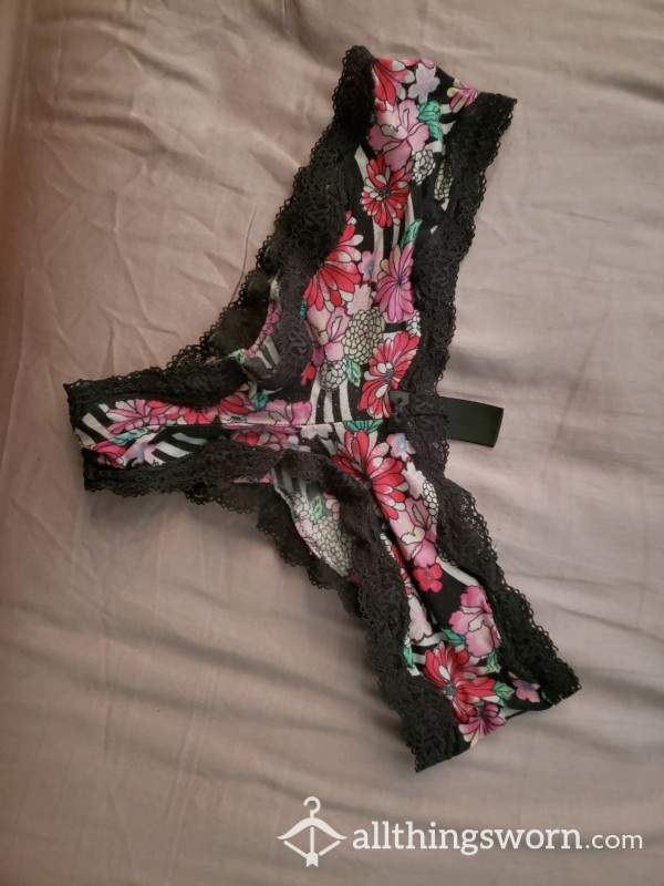 Used Flor*l Cheeky Panties