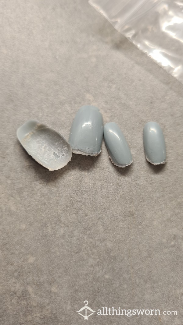 Used Grey False Finger Nails