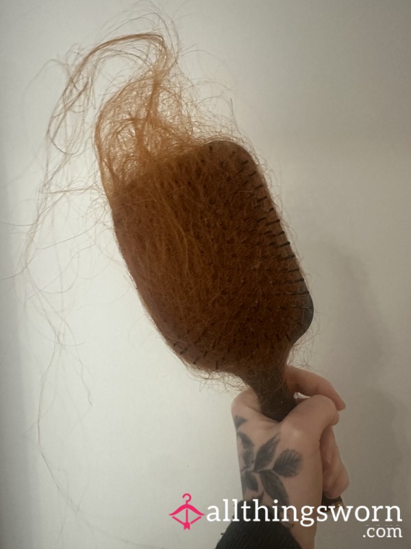 Used Hair Brush- FULL Of Ginger Long Hair