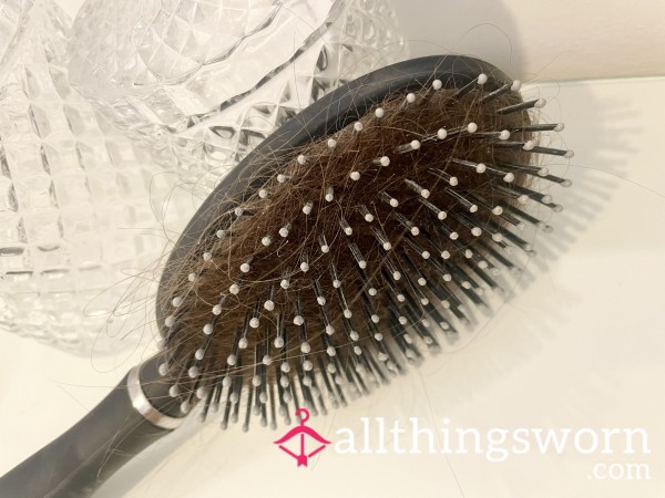 Used Hairbrush With Brown Hair