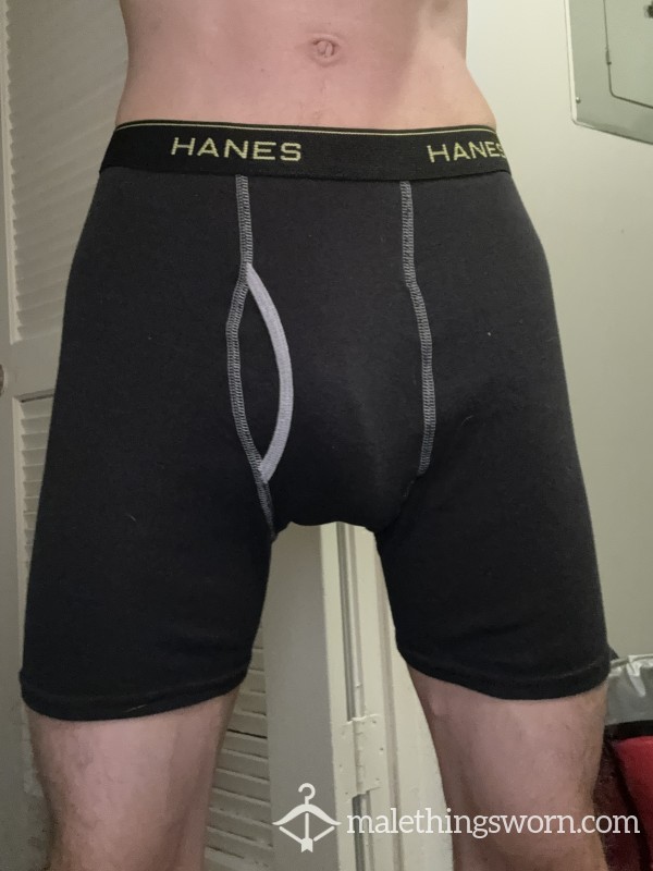 Used Hanes Black Boxer Briefs