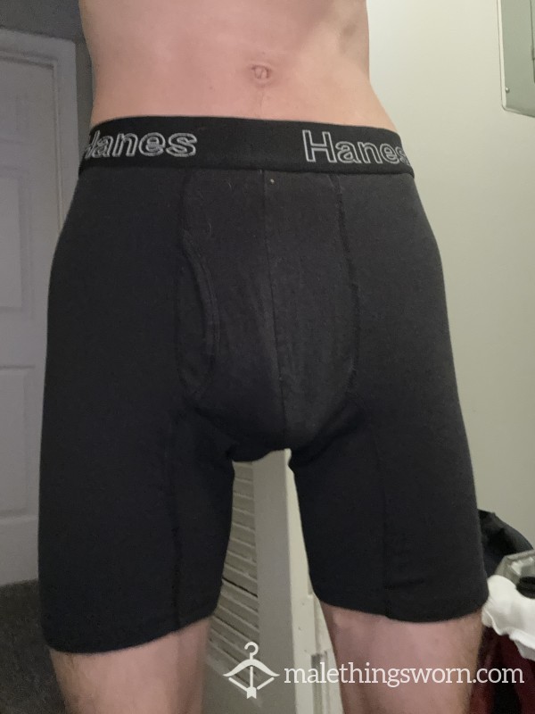 Used Hanes Black Boxer Briefs