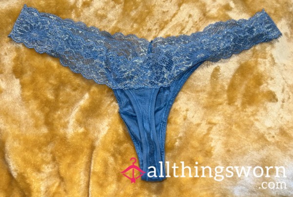 Used Lace Thong With Glitter On The Waist Band