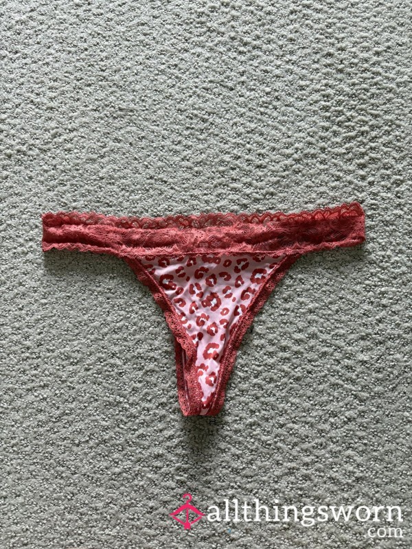 Used Leopard Lacy Thong