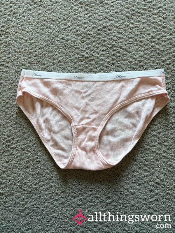 Used Pale Pink Ribbed Panties