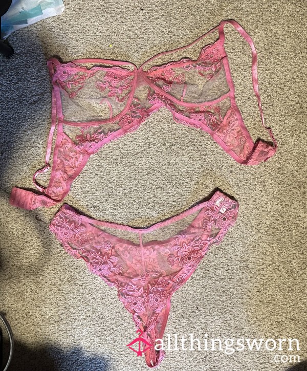 Used Pink Lingerie Set