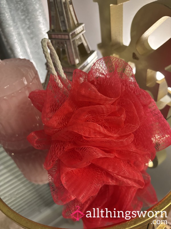 Used Pink Shower Loofah