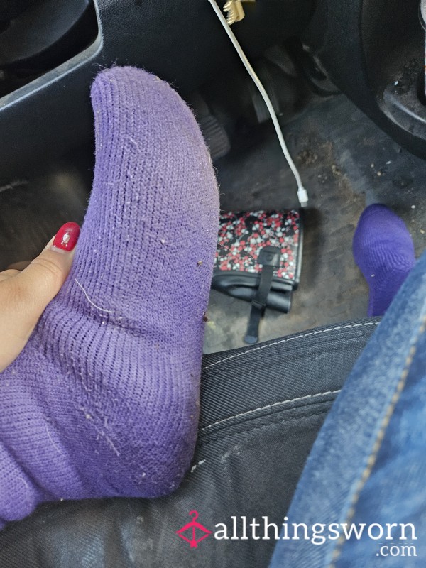 Used Purple Fleece Socks