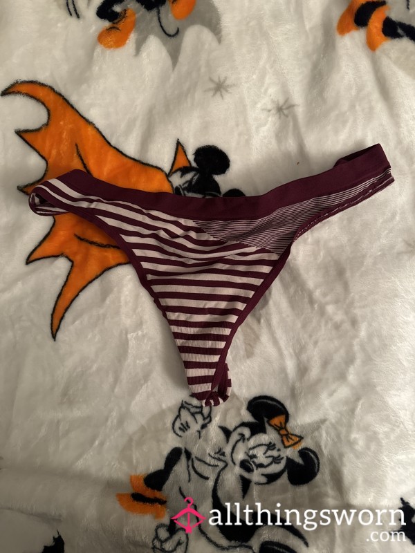 Used Purple Striped Victoria’s Secret Thong