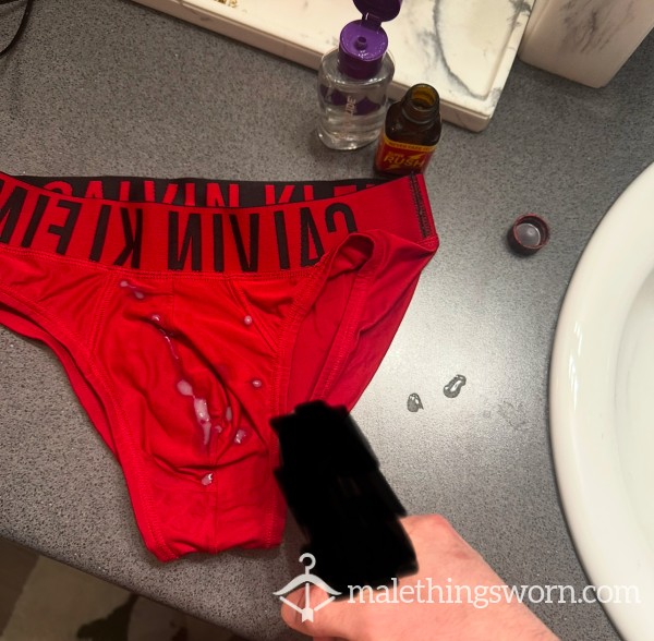 Used Red Calvin Briefs