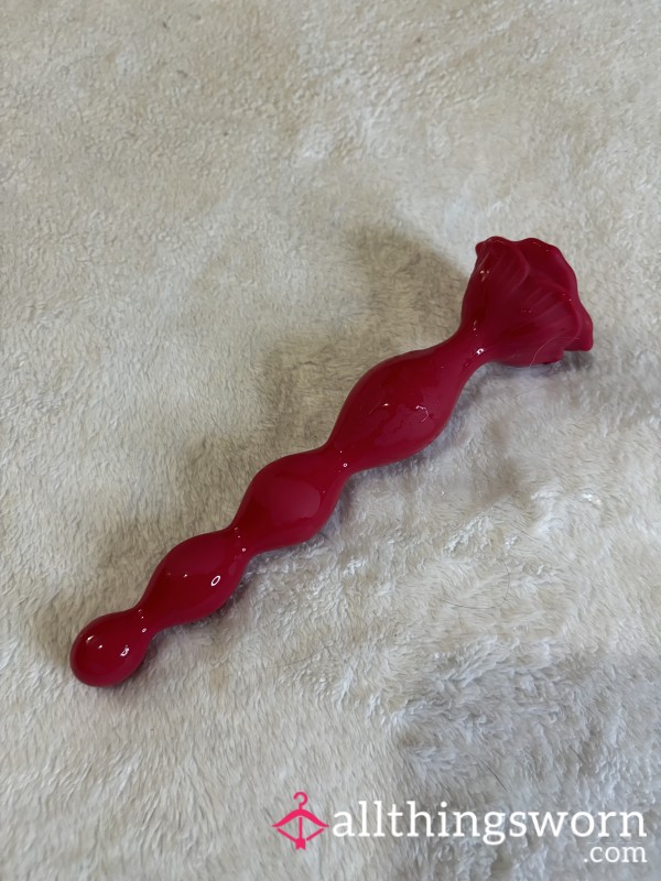 Used Red Rose Vibrating A**l Beads S** Toy Di**o