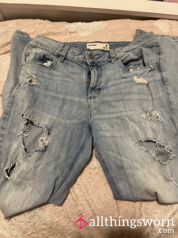 Used Ripped Garage Jeans Size 05