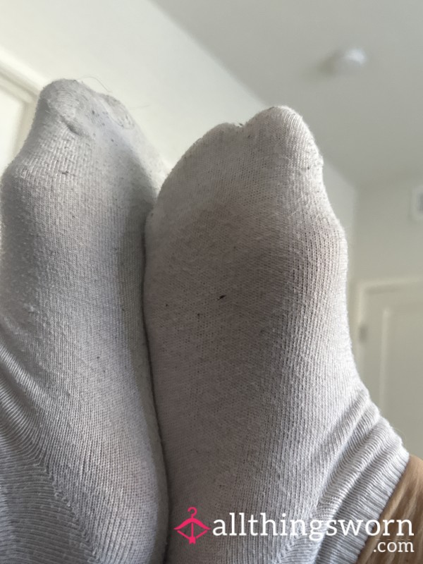 Used Smelly And Sweaty White Socks.