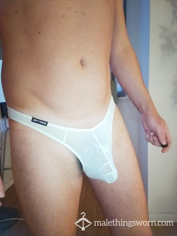 Used Sub Boys Sheer Cream Lycra Thong