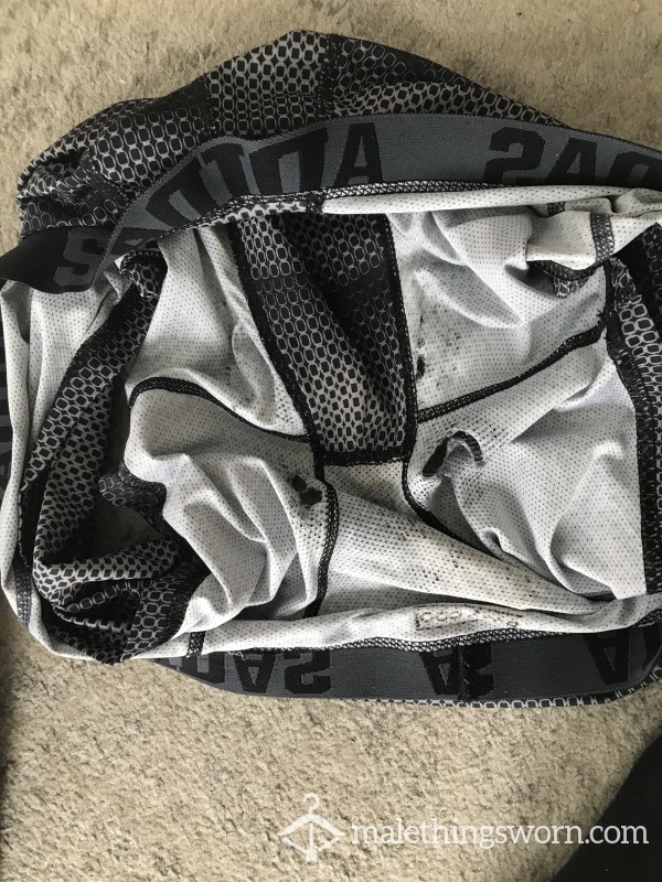 Used Up Musky/sweaty Adidas Boxer Briefs - 4 Day Wear