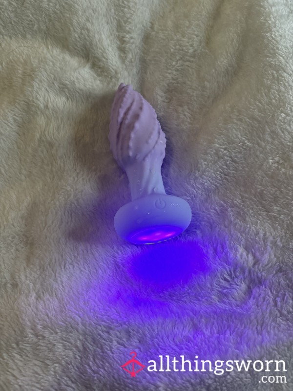 Used Vibrating & Rotating Pretty Cute Purple Bu*t A**l Plug