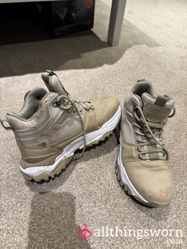 Used Walking Cream Walking Boots