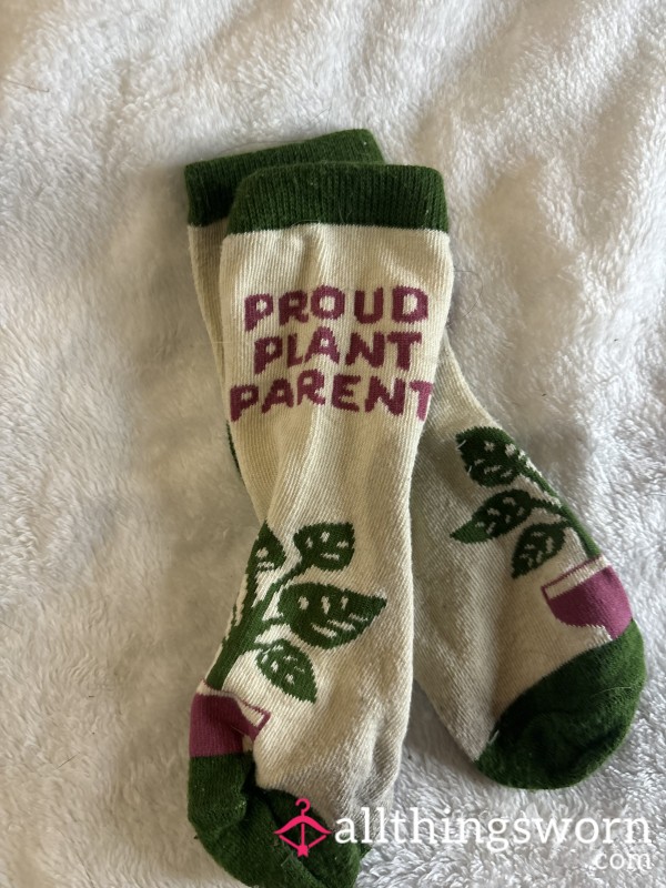 Used Well Worn S**y Green Plant Lover Ankle Socks