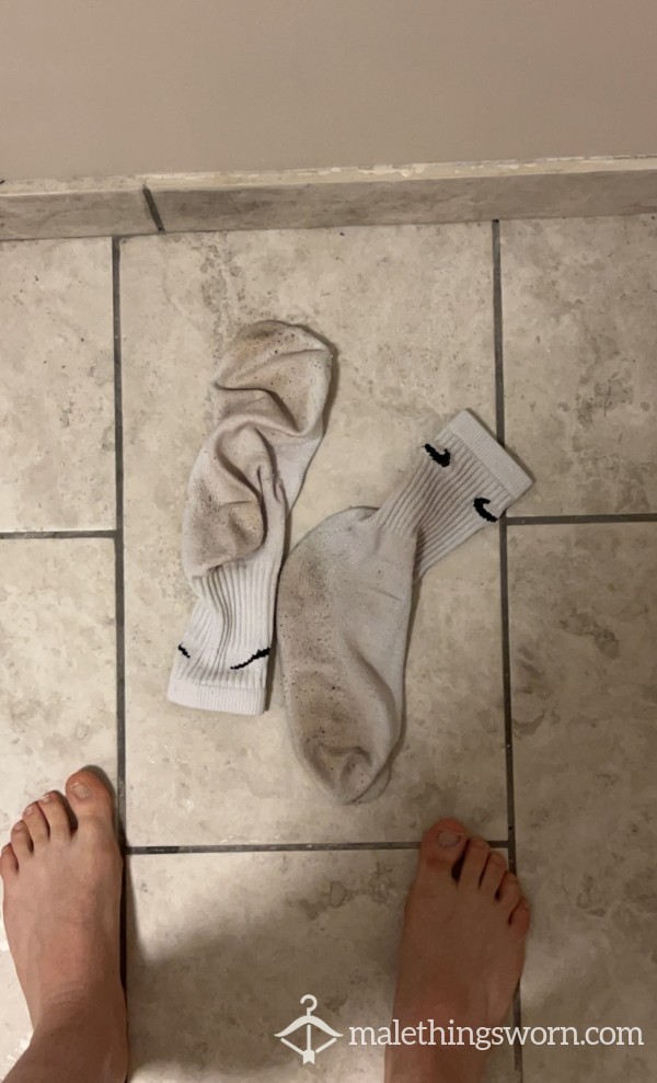 Used White Nike Socks