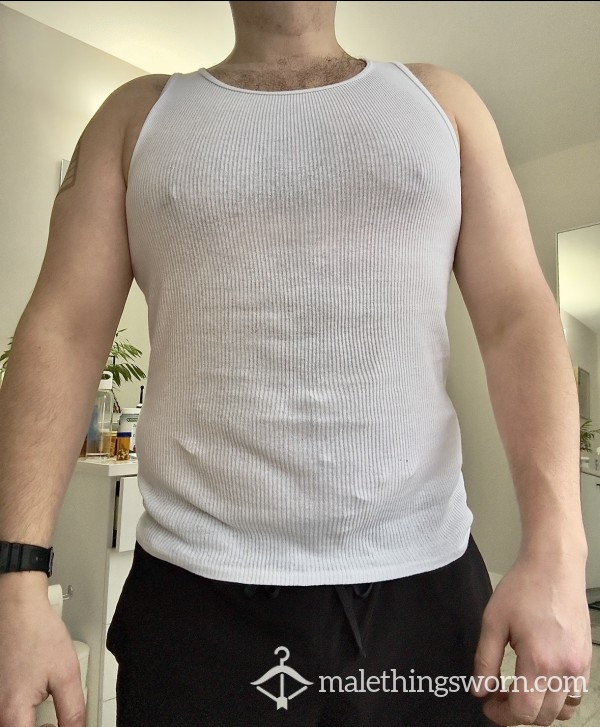 Used White Ribbed Undershirt