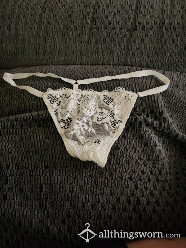 Used White String Thong