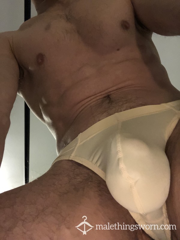 SOLD** Used White Thong - Ripe From Workouts